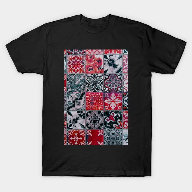 Colorful Portuguese Tiles T-Shirt by JonHerrera